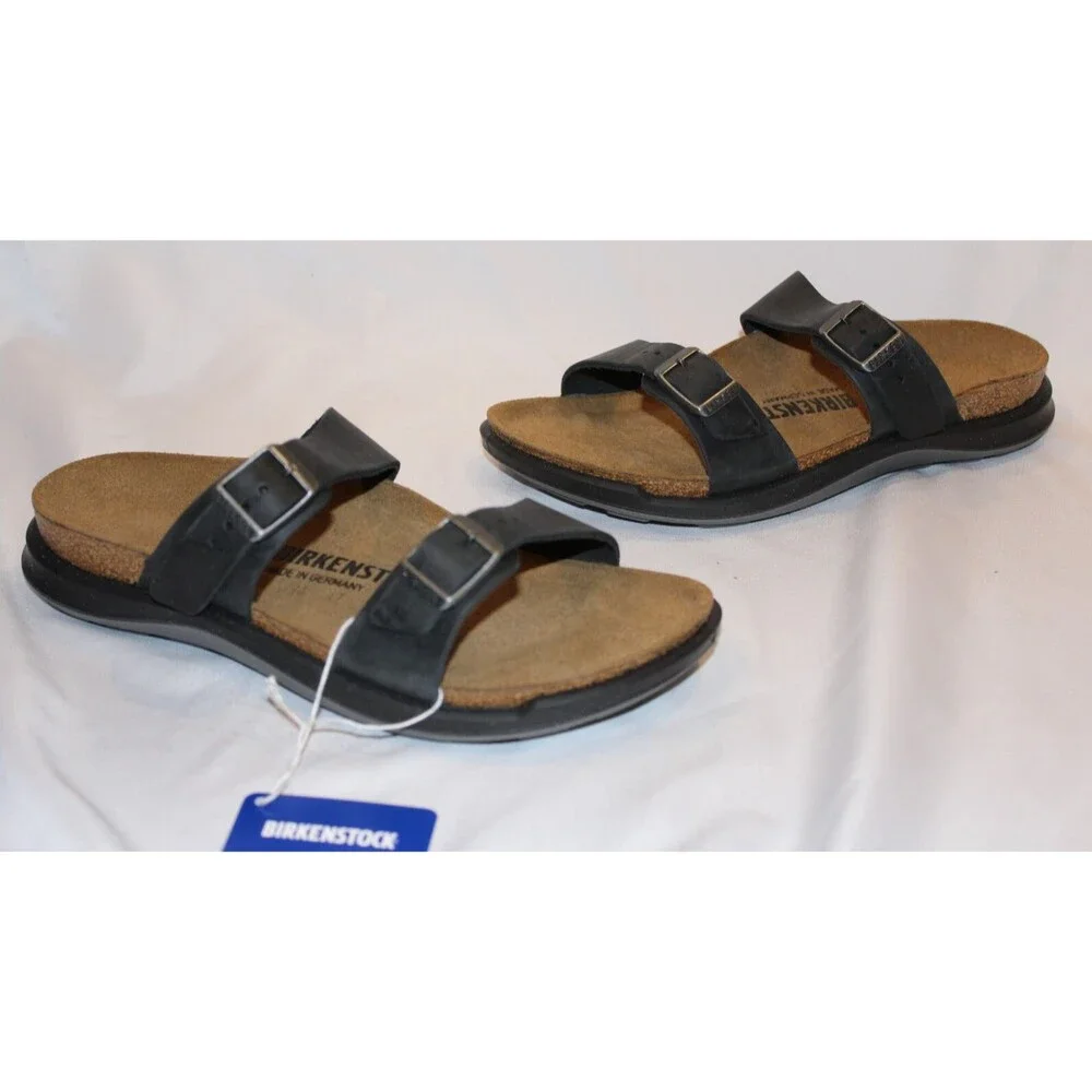 NEW Birkenstock Unisex Sierra CT Black Oiled Leather Sandals‎ Narrow EU 42 US 9